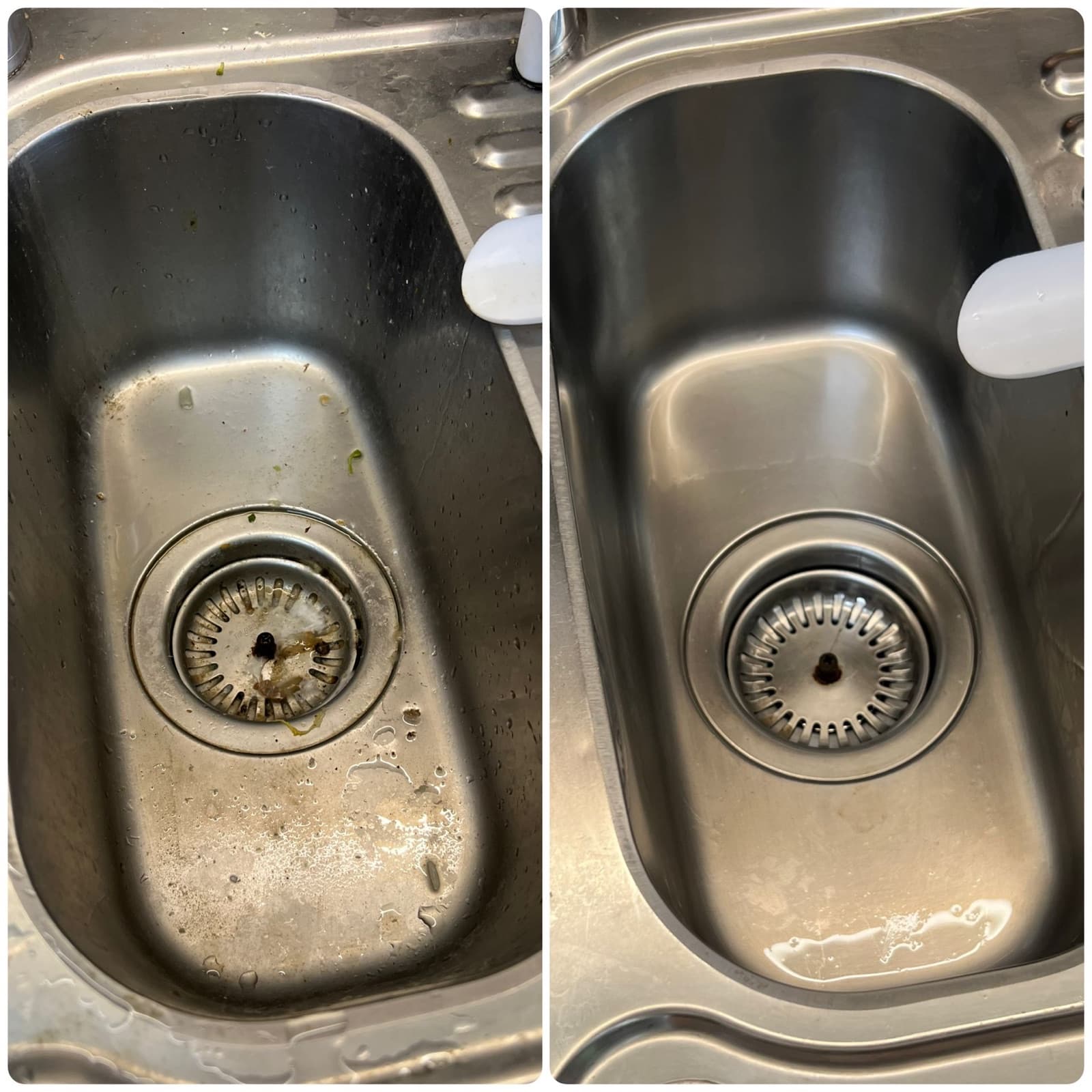 Recuperação de inox — antes e depois