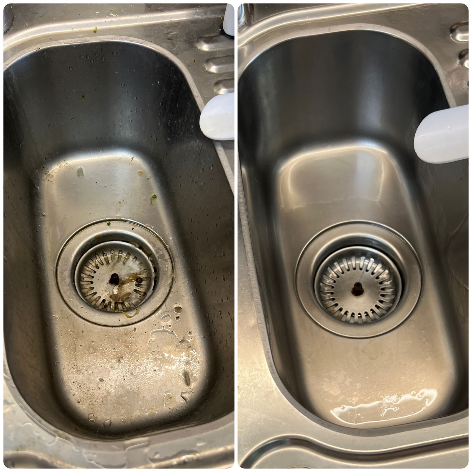 Recuperação de inox — antes e depois
