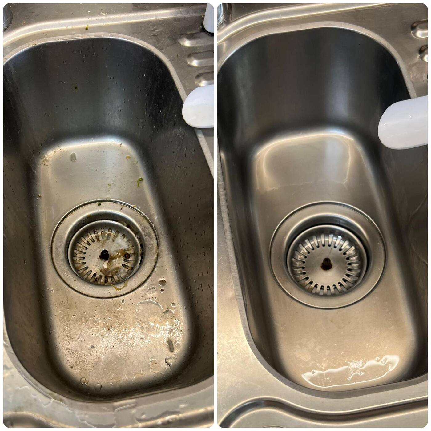 Recuperação de inox — antes e depois
